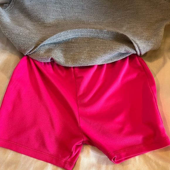 Adidas Girls 6X Skort 3 Stripe Pink Tennis Athletic Shorts Skirt Gray Leopard - Picture 3 of 4